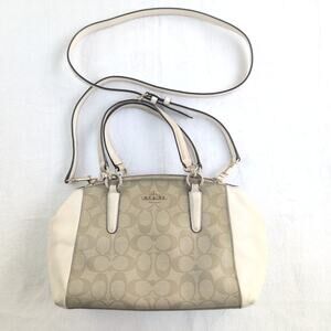 Vintage COACH Signaure Mini Christie Leather Satchel Cream/Tan F58290